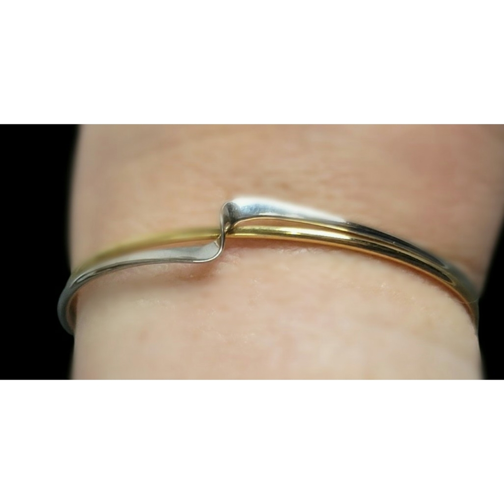 Vintage Lia Sophia Two-Tone Bangle Bracelet